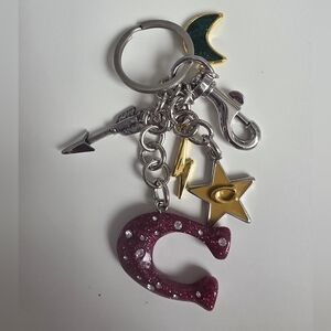 Charming Keychain with Star and Horseshoe Charms
